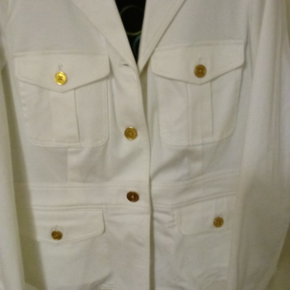 Chaps Jackets & Coats Chaps White Military Blazer Size Medium